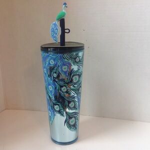 Starbucks Peacock Tumbler Holiday 2024 Topper 24oz